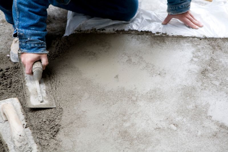 Specialist installing a concrete surface