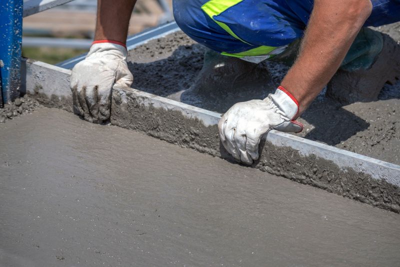 Concrete driveway resurfacing in progress