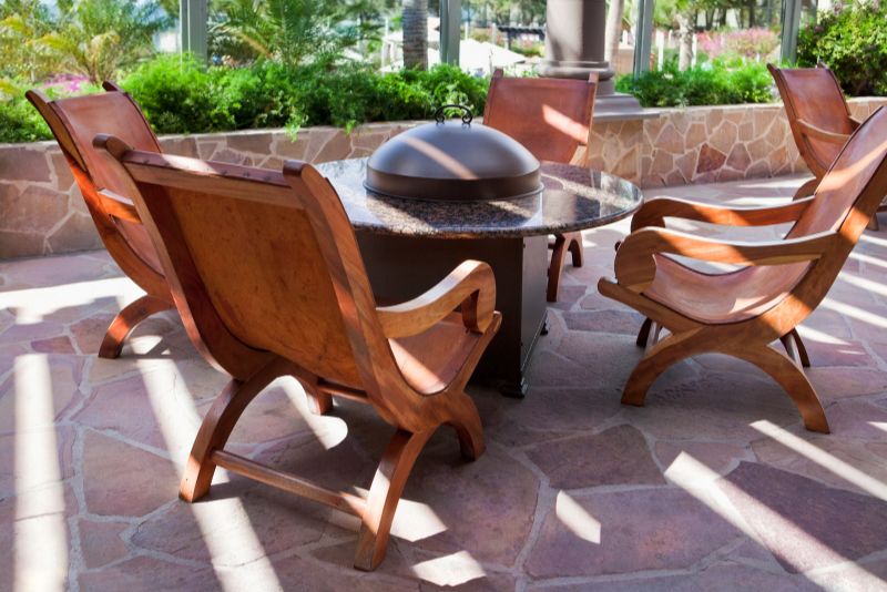 Concrete patio slab installation for outdoor entertaining area