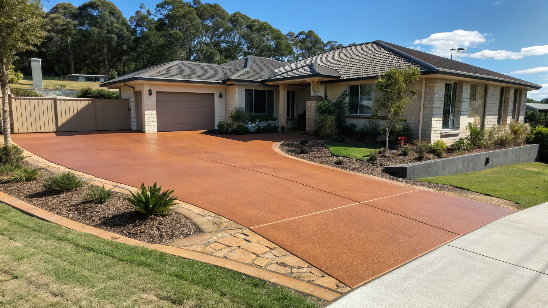 Coloured concrete surface finish