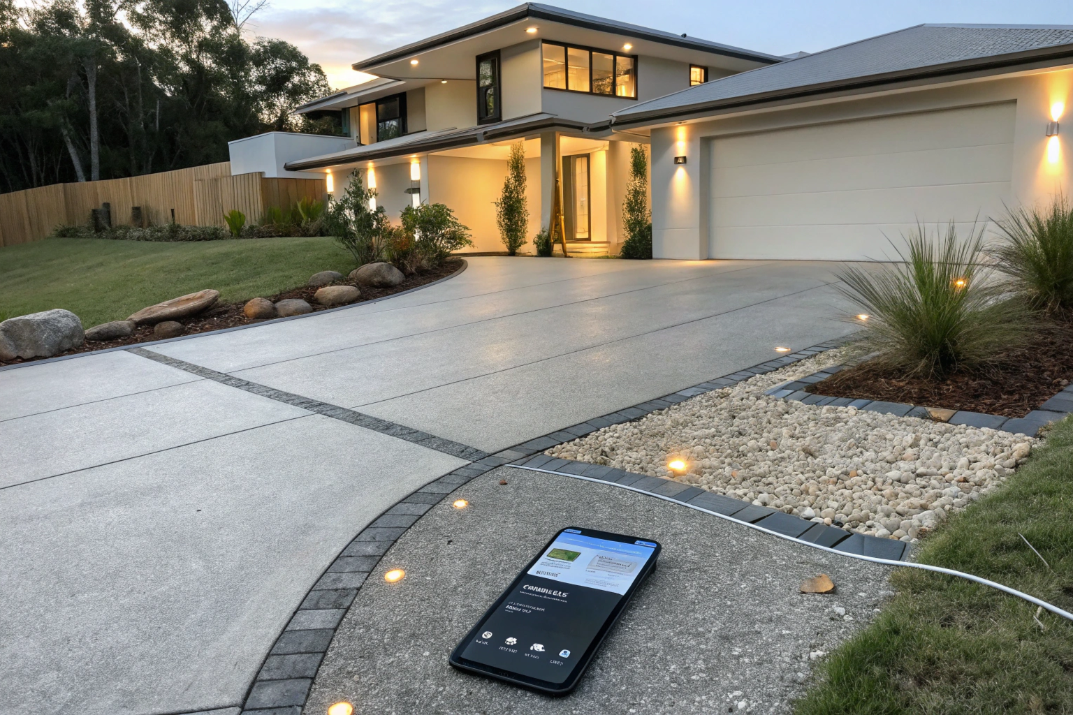 Modern concrete driveway and pathway system