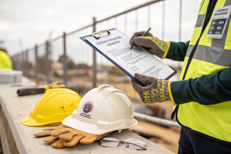 Licensed and insured demolition contractor Ipswich showing safety compliance documentation and protective equipment