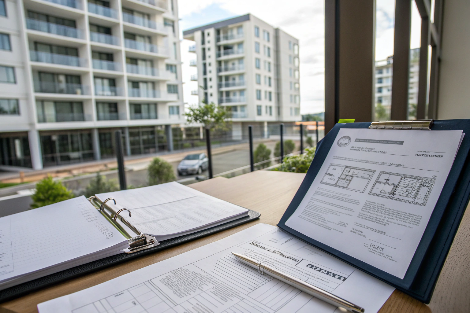 Professional document folder with body corporate paperwork