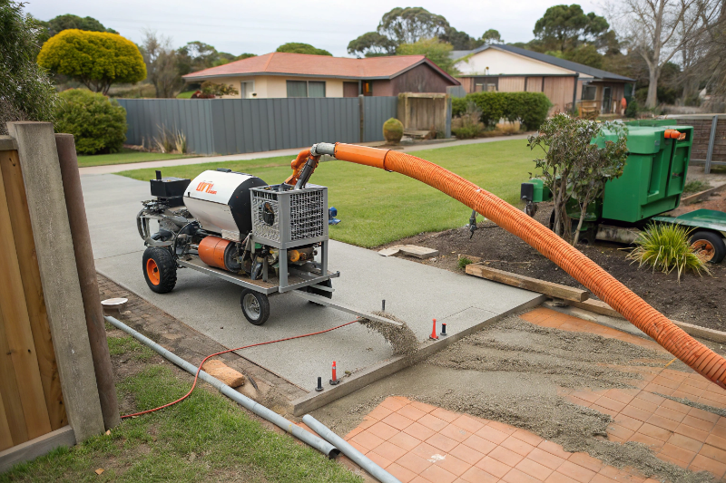small-pour-concrete-pumping-ipswich-residential-driveway