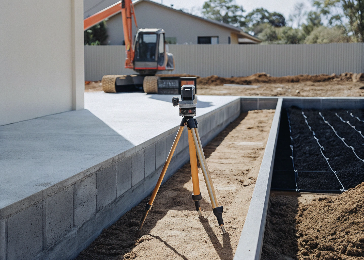 Professional site grading in progress on an Australian construction site